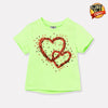 K&K Sequence Heart Light Green Top 9742