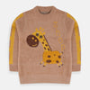 KX Giraffe Pocket Fluffy Brown Sweater 8002