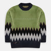 BB Fluffy Zigzag Avocado Green Sweater 8008