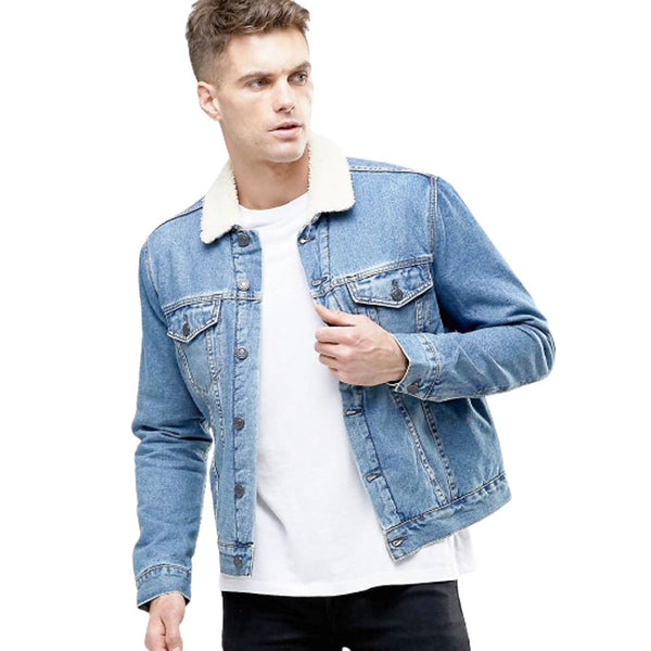 ZA Full Furr Dirty Blue  Denim Jacket 8029