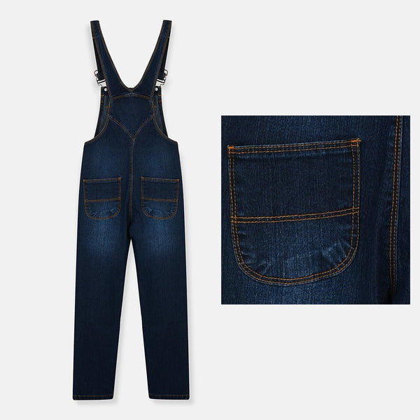 B.X Embroidered Unicorn Pocket Blue Dungaree 8090