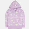 B.X Dino Printed Lavender Zipper Hoodie 8175