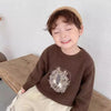MG Aplic Lion Brown Wool Sweater 8651