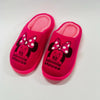 Embroidered Minnie Mouse Warm Shocking Pink Winter Slippers 8316