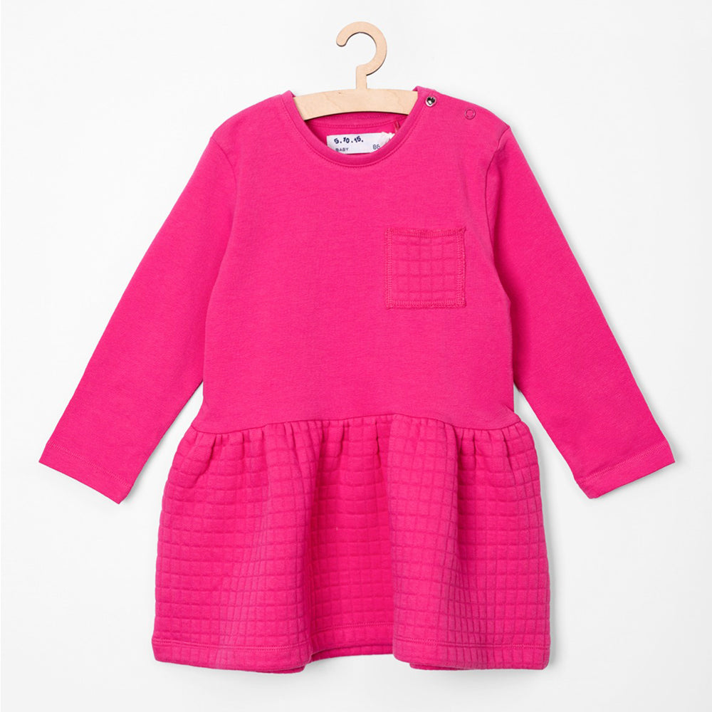 5.10.15 Quilted Bottom Shocking Pink Dress 13534