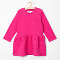5.10.15 Quilted Bottom Shocking Pink Dress 13534