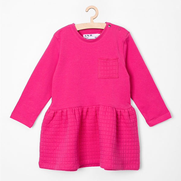 5.10.15 Quilted Bottom Shocking Pink Dress 13534