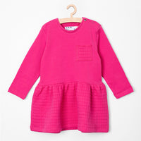 5.10.15 Quilted Bottom Shocking Pink Dress 13534
