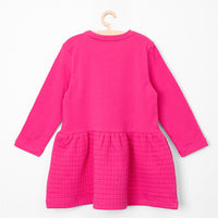 5.10.15 Quilted Bottom Shocking Pink Dress 13534