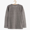 LS Contrast Pocket OK Melange Grey Full Sleeves T-Shirt 8370