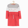 51015 Foil Cute Color Block Red Dress 8372