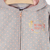 51015 Natural Beauty Peach Dots Grey Zipper Hoodie 8396