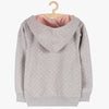 51015 Natural Beauty Peach Dots Grey Zipper Hoodie 8396