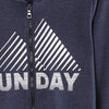 LS Fun Day Print Blue Zipper Hoodie 8429