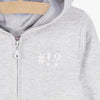 LS Signs Print Grey Zipper Hoodie 8436