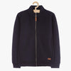 51015 Quilted Mock Neck Navy Blue Zipper Hoodie 8438