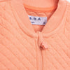 51015 Paw Zip Quilted Peach Mock Neck Zipper 8453