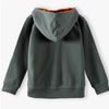 51015 Fox Badge Sherpa Cap Green Zipper Hoodie 8460