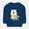 B.X Ready For Winter Bear Print Teal Blue Sweatshirt 8488