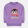 B.X Winter Headphone Penguin Purple Sweatshirt 8493