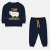 B.X Time To Go Bear Print Navy Blue Track Suit 8495