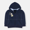 B.X Embroidered Mickey 28 Navy Blue Zipper Hoodie 8497