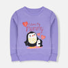 B.X I Love Mummy Penguin Print Purple  Sweatshirt 8509