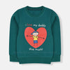 B.X I Love My Daddy Kid Heart Print Dark Teal Sweatshirt 8685
