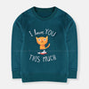 B.X I Love You Cat Teal Sweatshirt 8703