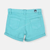 ZY Folded Bottom Turquoise Girls Cotton Shorts 8788
