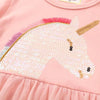 J Meters Unicorn Face Peach Fancy Frock 5058