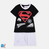 MR Superman Black T-Shirt & White Shorts 8935