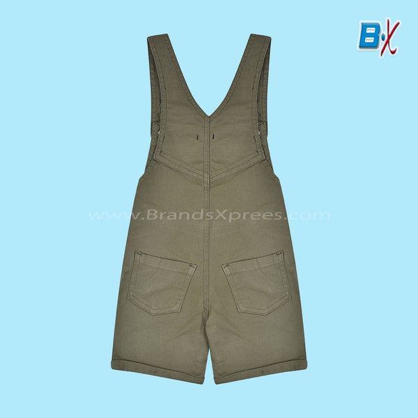 SGN Plain Olive Green Cotton Dungaree 8960