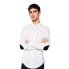 ZR Man Printed Long Sleeve Oxford White Slim Fit Shirt