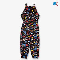 B.X Jungle Animals & Fruits  Lenan    Dark Blue Jumpsuit 9713