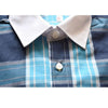 S.O White Collar Blue Check Cotton Casual Shirt