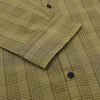 GV Line Check Khaki Green Button Down Casual Shirt 9846
