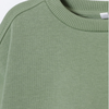 SFR Glitter Heart Down Shoulder Apple Green Short Fleece Sweatshirt 9931