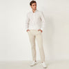 TS Soft Ivory Slim fit Cotton Chino With Belt 9546