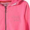 L&S Full Name Print Florescent Pink Zipper Hoodie 627