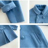 YCMY Front 6 Buttons Side Pocket Cadet Blue Coat 10540