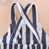 CN Blue White Stripes Hands Dungaree With T-Shirt 2 Piece Set 10818