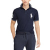 RL Big Emroided Logo Mid Blue Polo 10782
