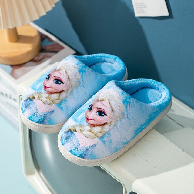 TY Aplic Elsa Frozen Blue Warm Slippers 10649