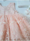 PPB Embroidered 4 Piece Peach Bow Frock Set 9841
