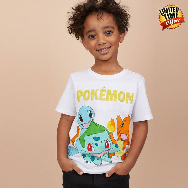 H&M Reversible Sequence Pokemon White Tshirt 1551