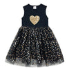 VKT Sequence Heart All Over Star Bottom Black Frock 6043