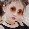 Flower Round  Dual Golden Shade Sun Glasses 9208