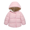 ZJH Silver Stars Sherpa Hooded Pink Puffer Jacket 7654