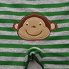 Austa Applic Monkey Green & Grey Stripes Warm Romper 7896